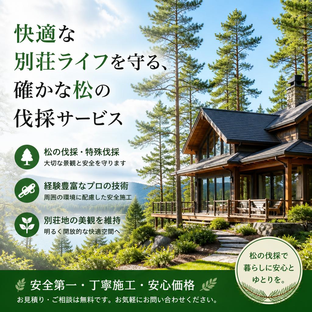 快適な別荘ライフを守る、確かな松の伐採サービス