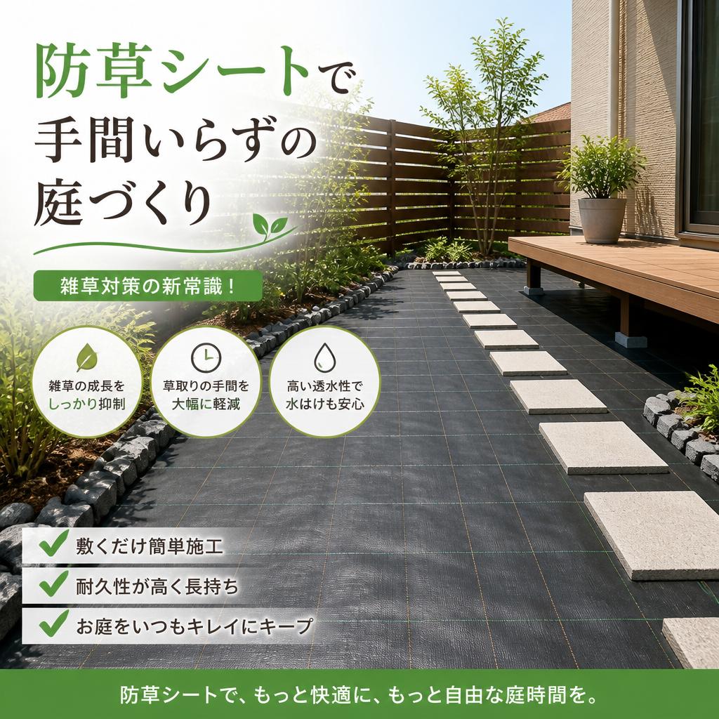 防草シートで手間いらずの庭づくり