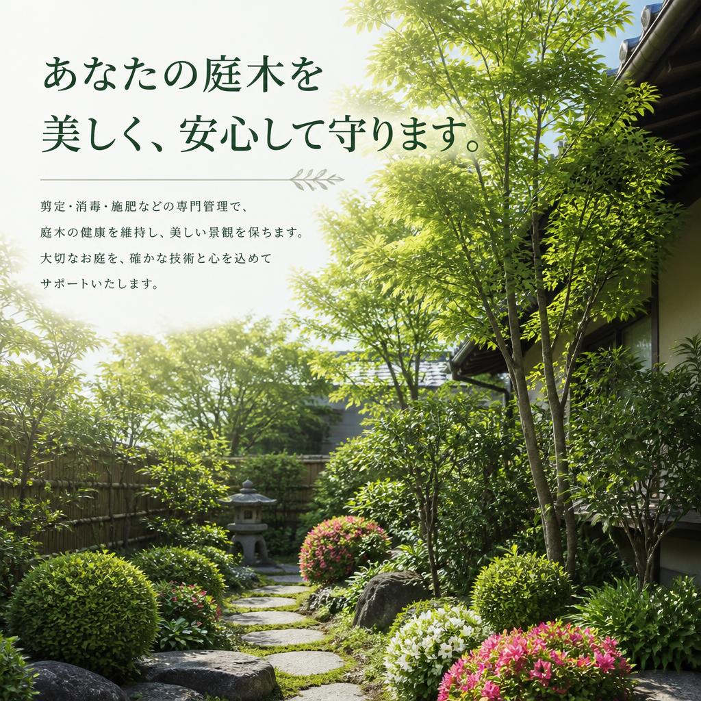あなたの庭木を美しく、安心して守ります。